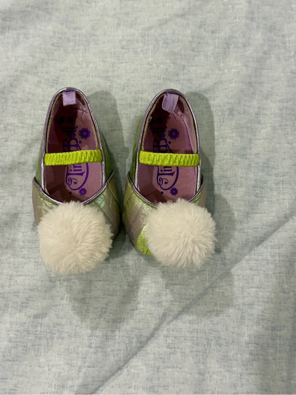 Tinker Bell Green & Pink Fairy Princess Costume Dress & matching shoes